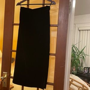 Vintage like-new black full length velvet skirt